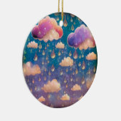 Roze kristallijnen wolken keramisch ornament (Rechts)