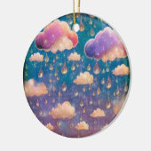 Roze kristallijnen wolken keramisch ornament (Links)