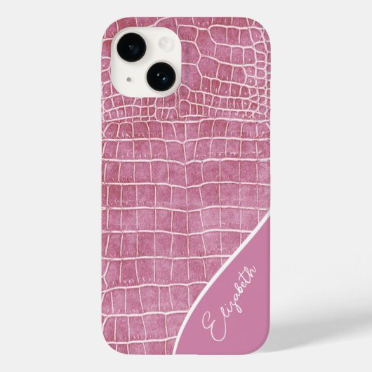 roze krokodil, gepersonaliseerd Case-Mate iPhone case (Achterkant)