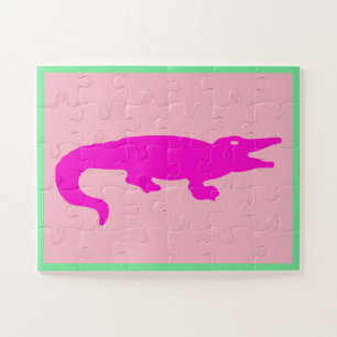 Roze Krokodil Puzzel
