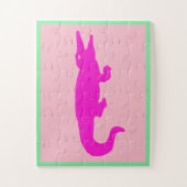 Roze Krokodil Puzzel (Verticaal)