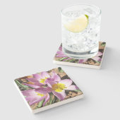 Roze krokodilentekoraal stenen onderzetter (Zijkant)