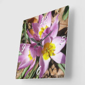 Roze krokodilentekoraal vierkante klok (Hoek)