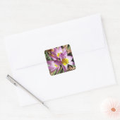 Roze krokodilentekoraal vierkante sticker (Envelop)