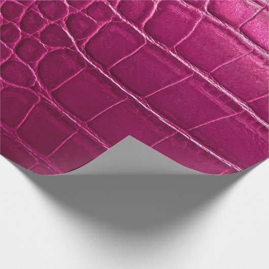 Roze krokodille huidtextuur cadeaupapier (Hoek)