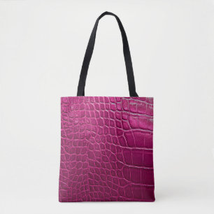 Roze krokodille huidtextuur tote bag