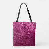 Roze krokodille huidtextuur tote bag (Achterkant)
