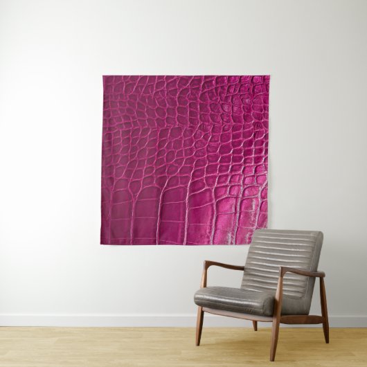 Roze krokodille huidtextuur wandkleed (In Situ (horizontaal))