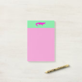 Roze krokodille Postit Notes (Op bureau)