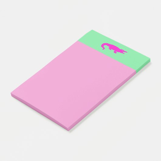 Roze krokodille Postit Notes (Schuin)