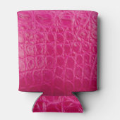 Roze krokodillenhuid, lederen textuur blikjeskoeler (Achterkant)