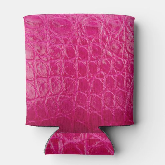 Roze krokodillenhuid, lederen textuur blikjeskoeler (Achterkant)