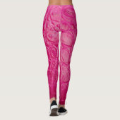 Roze krokodillenhuid, lederen textuur leggings (Achterkant)