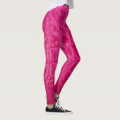 Roze krokodillenhuid, lederen textuur leggings (Rechts)