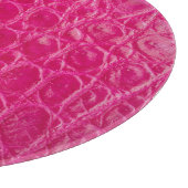 Roze krokodillenhuid, lederen textuur snijplank (Hoek)