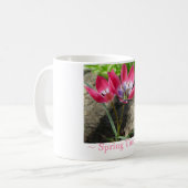 Roze krokusbloemen Mok (Voorkant links)