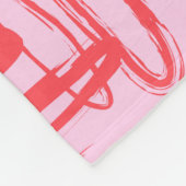 Roze kromlijnige golvende kronkel abstract modern fleece deken (Hoek)