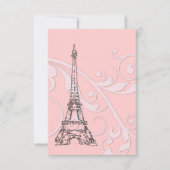 Roze kronkelingen en Eiffeltoren Kaart (Voorkant)