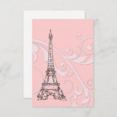 Roze kronkelingen en Eiffeltoren Kaart (Voorkant / Achterkant)