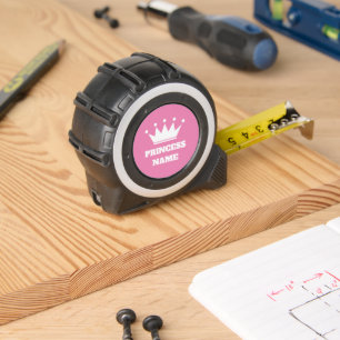 Roze kroon aangepaste tape maatregel met vrouwen rolmaat
