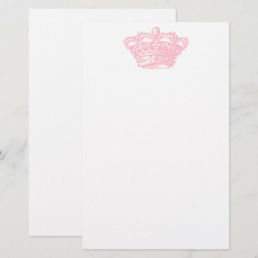 Roze kroon briefpapier (Voorkant / Achterkant)