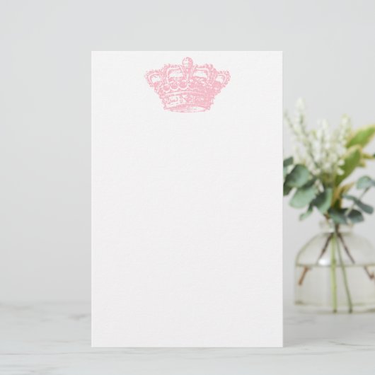 Roze kroon briefpapier (Staand voorkant)