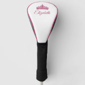 Roze kroon en aangepaste naam Pretty Golfheadcover (Voorkant)