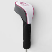 Roze kroon en aangepaste naam Pretty Golfheadcover (Schuin)