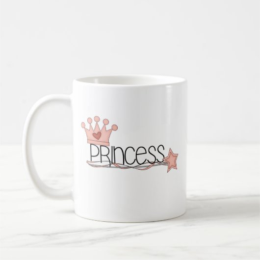 Roze Kroon en Wand Princess Koffiemok (Links)