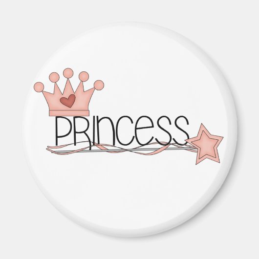 Roze Kroon en Wand Princess Magneet (Voorkant)