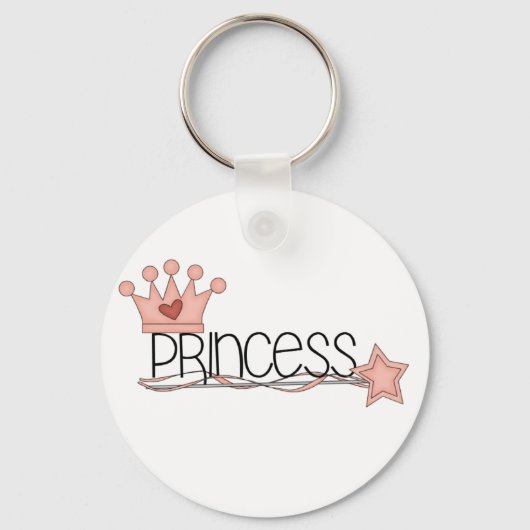 Roze Kroon en Wand Princess Sleutelhanger (Voorkant)