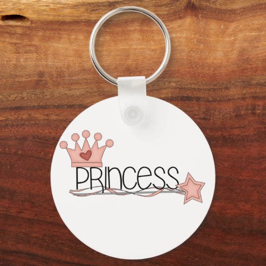 Roze Kroon en Wand Princess Sleutelhanger (Voorkant)