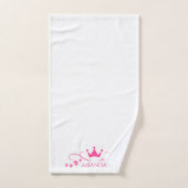 Roze kroon en wervelingen monogram bad handdoek (Handdoek)