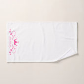 Roze kroon en wervelingen monogram bad handdoek (Handdoek)