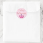 Roze Kroon Fairy Prinses Ronde Sticker (Tas)