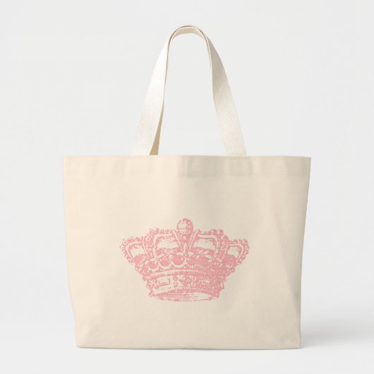 Roze kroon grote tote bag (Voorkant)