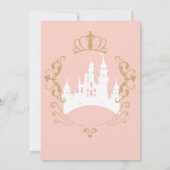 Roze Kroon Kasteel Koninkrijk Prinses 1e verjaarda Kaart (Achterkant)