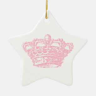 Roze kroon keramisch ornament