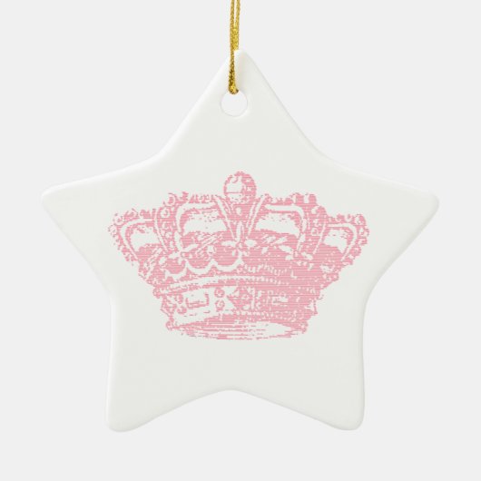 Roze kroon keramisch ornament (Voorkant)