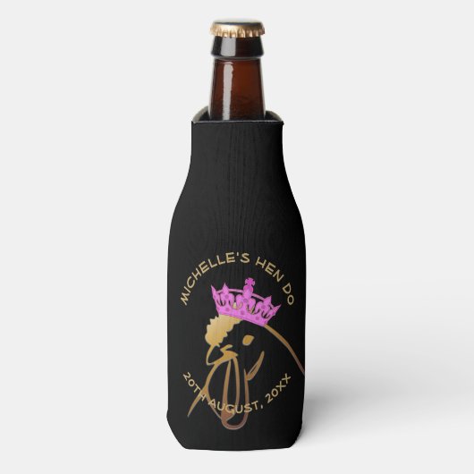 Roze Kroon Kip Hen Do Flesjeskoeler (Fles Voorkant)