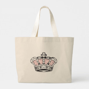 Roze Kroon Koningin Royale Glam Meisjesachtige Est Grote Tote Bag