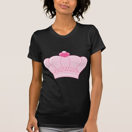 Roze kroon met hart t-shirt (Voorkant)