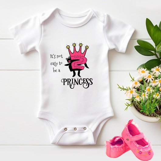 Roze kroon met nummer twee romper