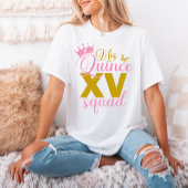 Roze Kroon Mis Quince XV Squad Quinceanera Party T-shirt