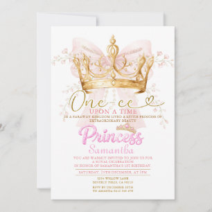 ROZE KROON Prinses Eens-op-een-tijd Uitnodiging
