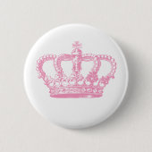 Roze kroon ronde button 5,7 cm (Voorkant)