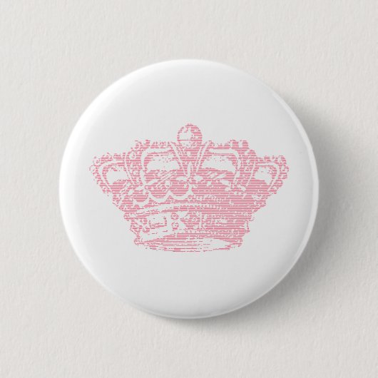 Roze kroon ronde button 5,7 cm (Voorkant)