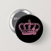 Roze kroon ronde button 5,7 cm (Voorkant /achterkant)
