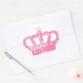 Roze kroon ronde sticker (Envelop)