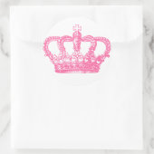 Roze kroon ronde sticker (Tas)